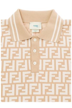 polo in cotone beige FENDI KIDS | JMG106AQUHF14OX